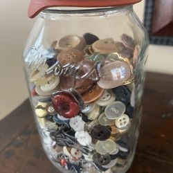 Vintage Mom's Mason Jar filled with Buttons
