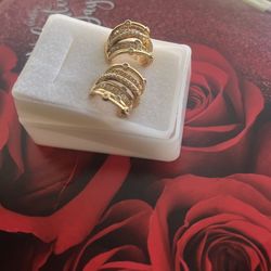 8 Row Earrings w Gems 