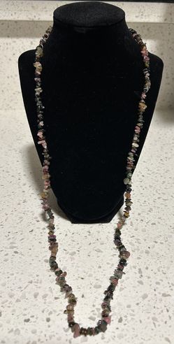 Multi Tourmaline Natural Chipped Stone Necklace