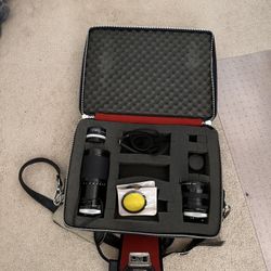 Camera Bag, Lenses, and Accessories 