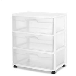 3 Tier plastic drawers with wheels