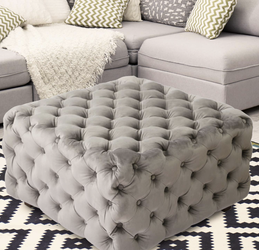 Square Velvet Ottoman