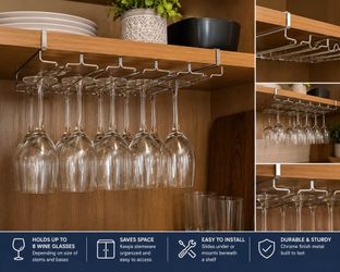 Flamingo & Pecos*Under Cabinet Stemware Wine Glass Holder Rack