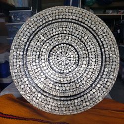 32" Diameter Capiz Shell Side Table