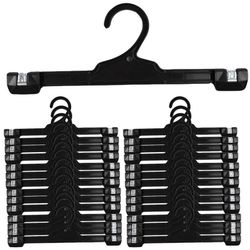 150 used Black Plastic pants Hangers with Clips – Set