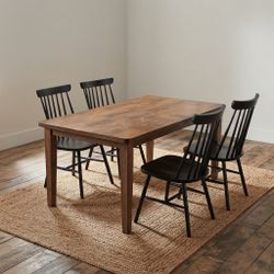 Wooden Dining Table Set with 4 Chairs