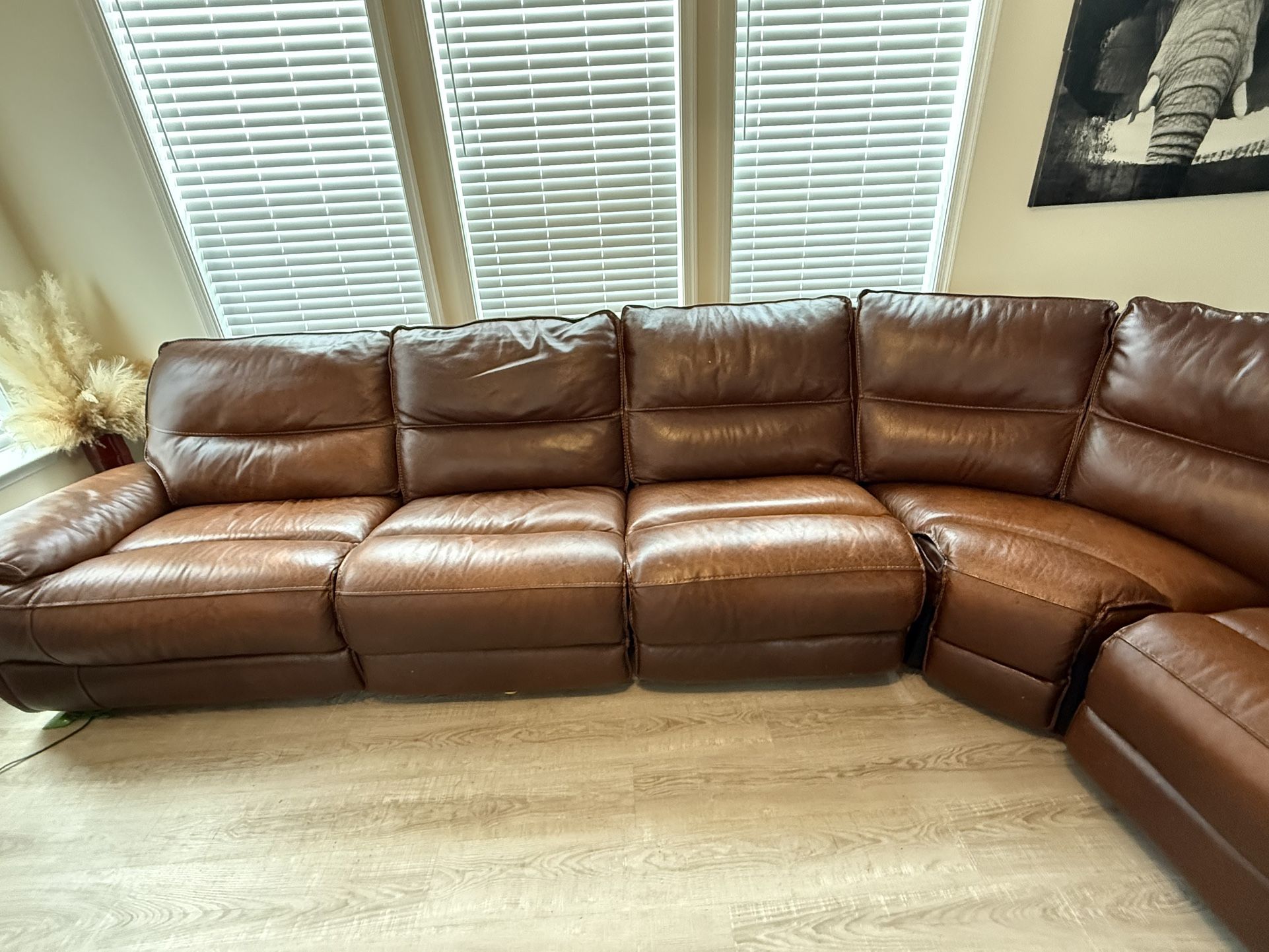 Leather Sectional Brown Couch