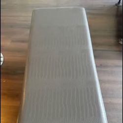 Gray Entryway Bench with Storage Shelf — Faux Croc Upholstery & Nailhead Trim