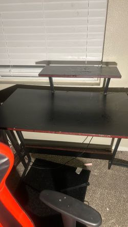 Red and black gaming desk