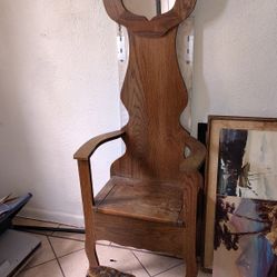 ntique/Vintage Hall Tree with Mirror Coat Rack Storage Bench