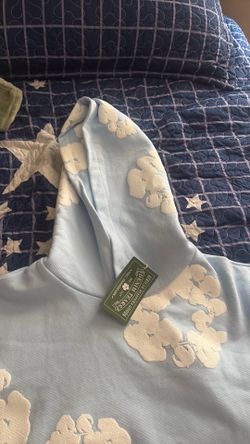 Blue denim tear hoodie trade or add on towards a fixe