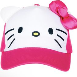 Hat Hello Kitty Big Face Youth Cap  with Ears Pink