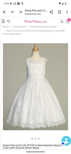 1st Communion Dress Size 6 With Veil