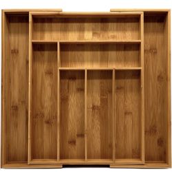 2 Large Expandable Bamboo Drawer And Closet organizers 