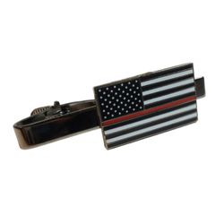 Thin Red Line Flag Fallen Fireman Tie Bar Clip