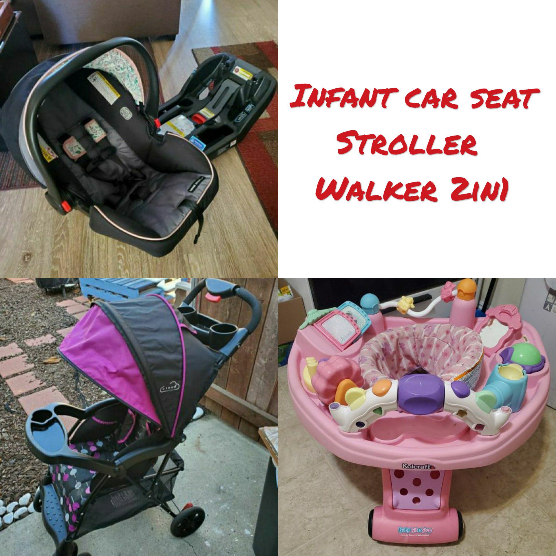 Infant car seat, stroller and walker 2in1. Special price.