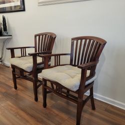 Pair Of Solid Wood Chairs