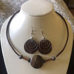 Wooden Fashion Circle Jewelry Set