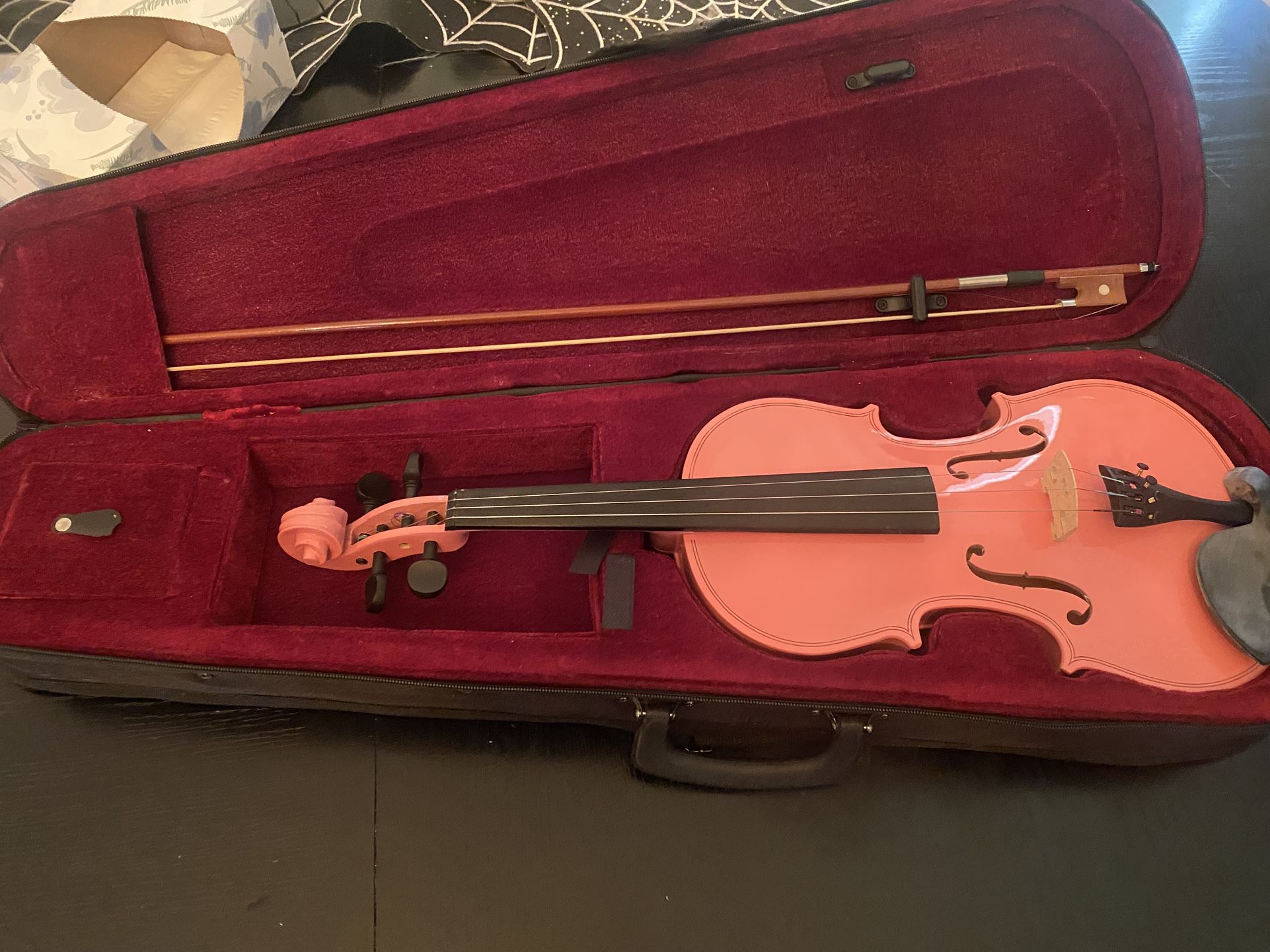 Pink Violin With Case