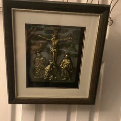 Crucifix Beautiful Religious Wooden Frame Wall Hanging Decor 