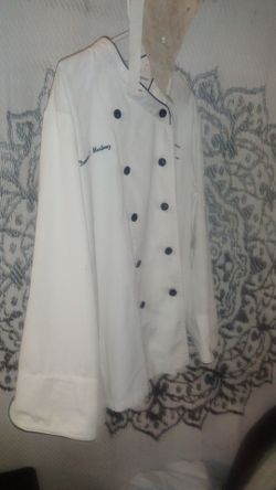 White Double-Breasted Chef Coat Jacket