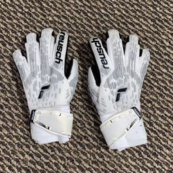 Reusch Adult Attrakt Freegel Silver Finger Support Goalkeeper Gloves
