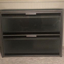 Contemporary Glass Filing Cabinet