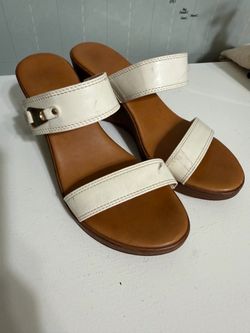 Mallory white gold wedge sandals