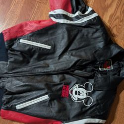 Rare Vintage Disney Mickey Unlimited Leather Jacket Size Large