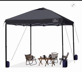 One Person Setup 10x10 Pop up Canopy Tent, Instant Portable Canopy, One Push Outdoor Canopy with 3 Adjustable Heights, Wheeled Carry Bag