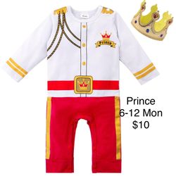 Baby Prince Costume 6-12 Months / Traje de Principe Bebe Halloween Birthday