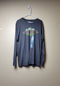NWT Eddie Bauer Men's Graphic Long Sleeve Tee Asphalt Ridge Size L