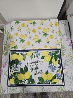 4 New water resistant fabric placemats.