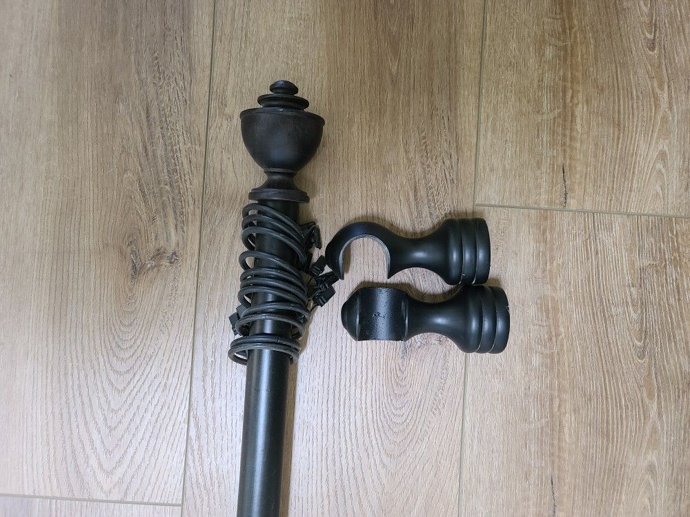 Curtain Rod Black Wood