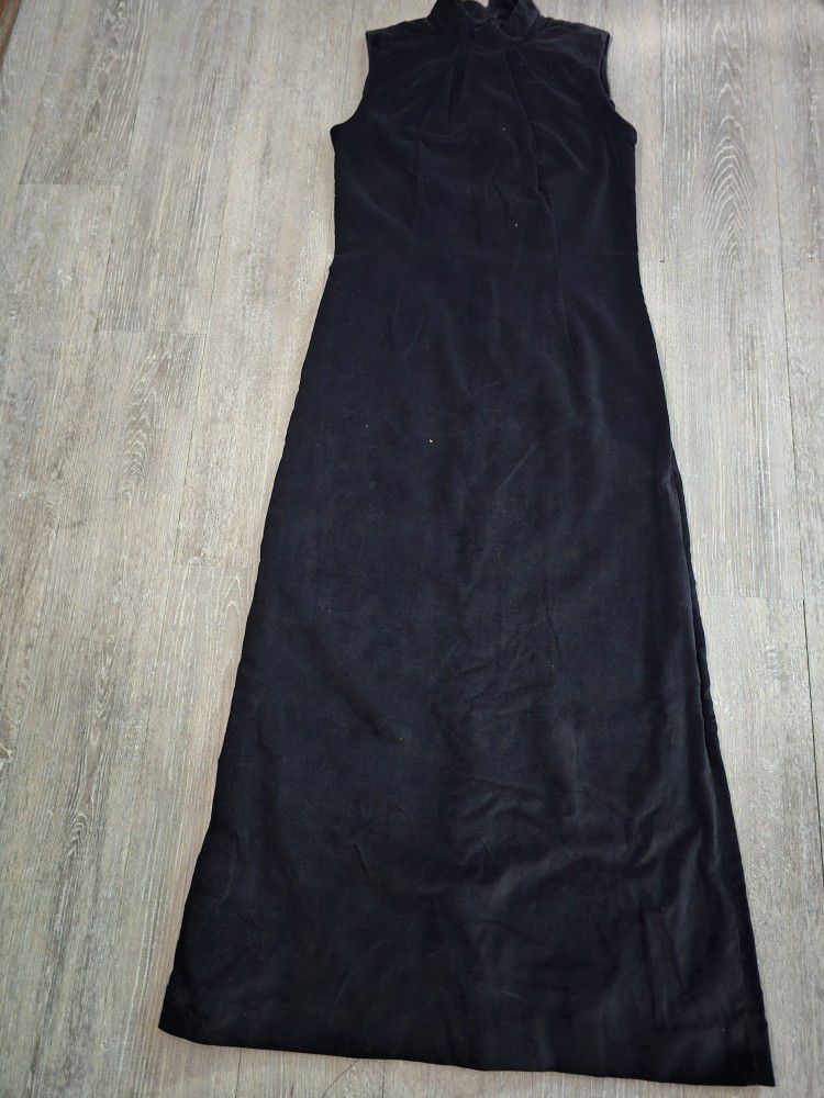 #Vintage Black Velvet #Evening Gown #Prom Dress