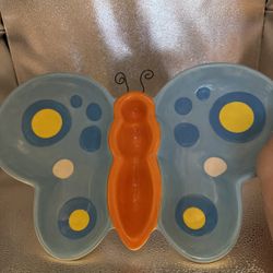 Large Vibrant Butterfly Ceramic Tray