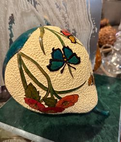 Stunning Large Hand Carved & Hand-Painted Decorative Gourd   Approx 9” tall x 7” wide   Hand-painted decorative gourd is shaped like a pear with a tex