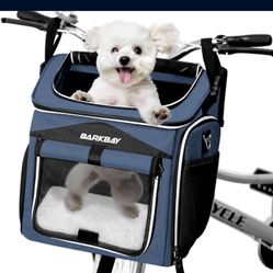 Barkbay Expandable Dog Bike Basket Carrier Blue