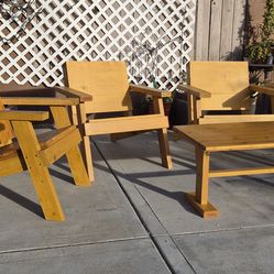 Rustic wooden chairs for patio, new homemade.