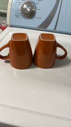 Set of 6 Brown Ceramic Coffee Mugs