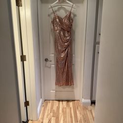 Rose Gold Sequin Formal Dress