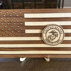 American Flag Hand Made US Marine Corps 