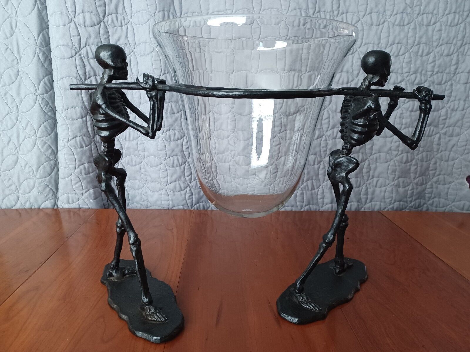 Pottery Barn Walking Dead Glass Bowl And Skeleton Stand