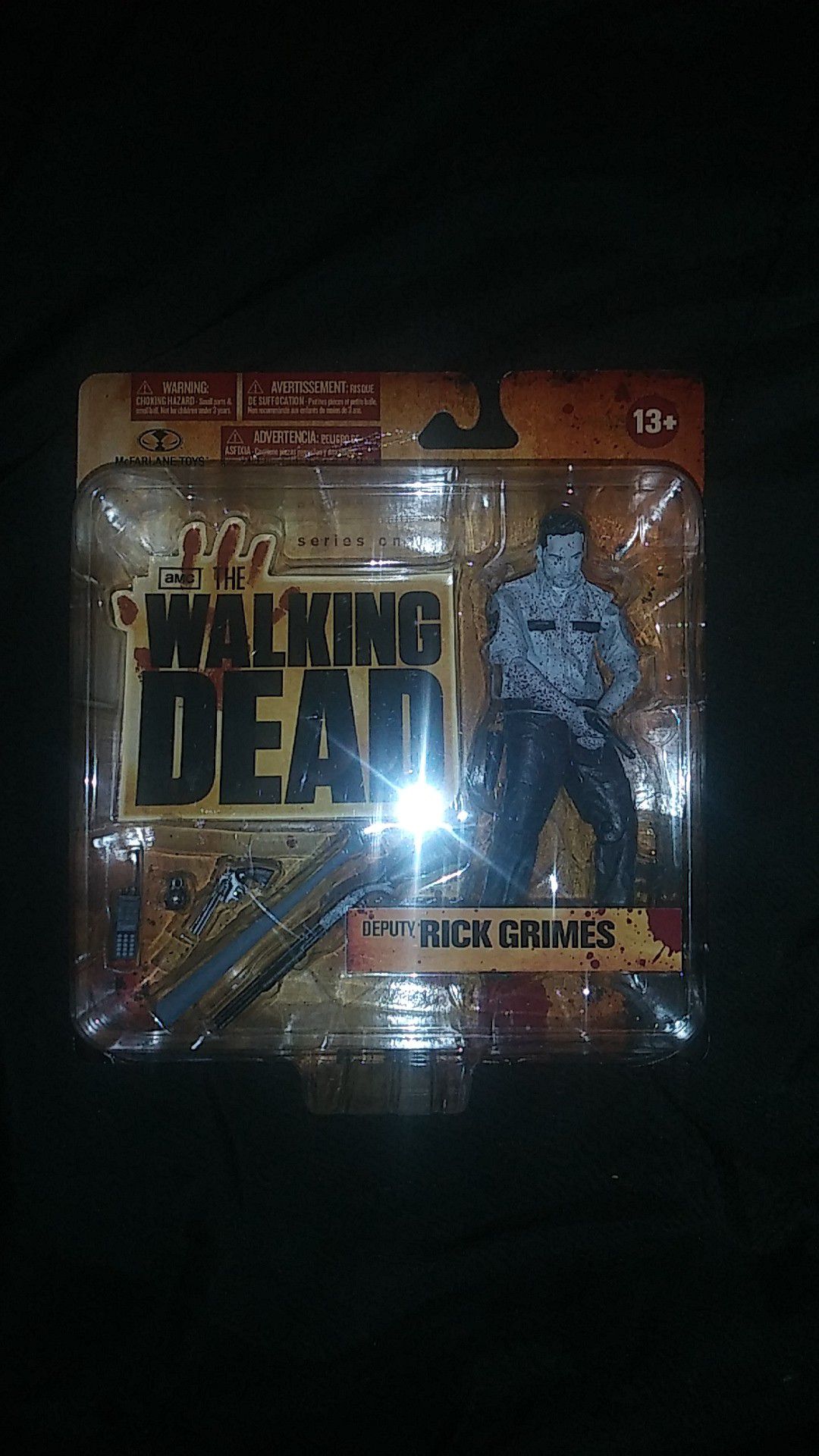 SDCC Exclusive McFarlane Walking Dead Series 1 Bloody black and White Rick Grimes.