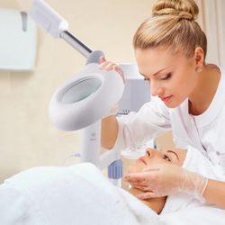 2 in 1 Professional Touch Screen Facial Steamer with 5X Magnifying Lamp