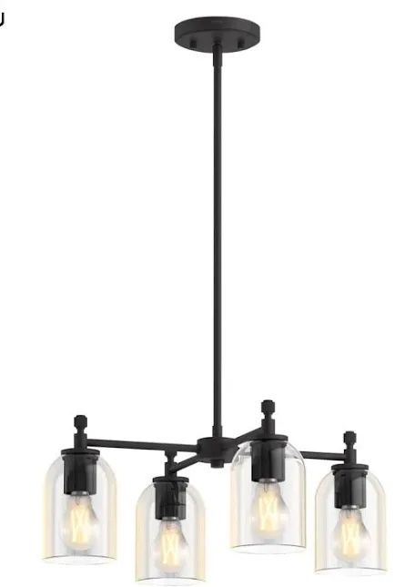 Kohler Orime 20" Adjustable 4 Light Chandelier in Matte Black