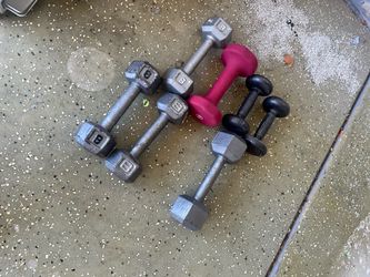 Variety of different size dumbbells