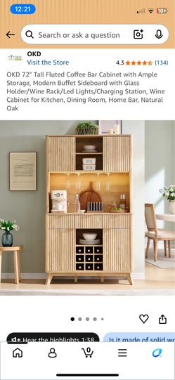 $249 Beautiful Bar Cabinet w/ Storage