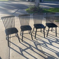 Brand new luxury dining room, wooden chairs, black set of four for 120