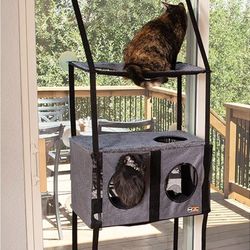 Used K&H Sliding Glass Door Cat Condo